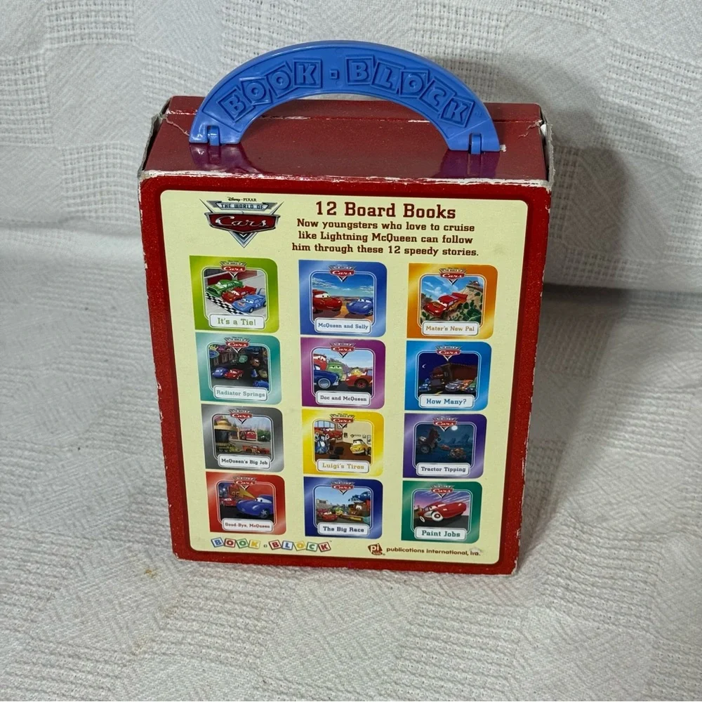 Disney Pixar Cars 9 Small Cardboard Books‎ Carry Case Handle Toddlers Boy Girl